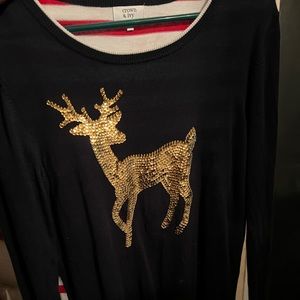 Holiday Sweater With Sequin Deer Never 